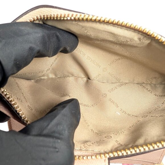 Michael Kors Pink Signature PVC Jet Set Travel Double Zip Wristlet Phone Wallet - Picture 9 of 9